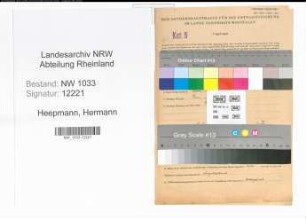 Entnazifizierung Hermann Heepmann , geb. 15.04.1898 (Polizeibeamter)