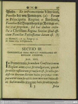 Sectio III. Differentias Iuris Privati Pomeranici Et Rugiani Exhibens