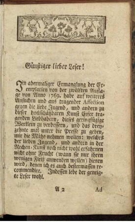 Günstiger lieber Leser!