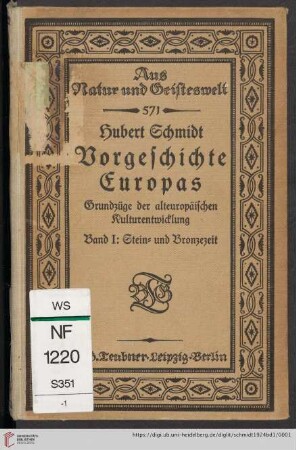 Band 1: Vorgeschichte Europas: Grundzüge der alteuropäischen Kulturentwicklung: Stein- und Bronzezeit