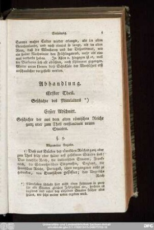 Erster Theil. Geschichte des Mittelalters
