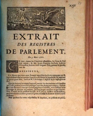 Extrait Des Registres Du Parlement : Du 3 Mars 1755.