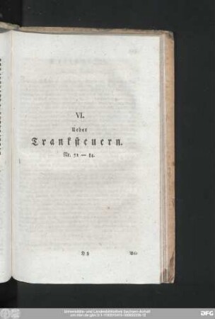 VI. Ueber Tranksteuern. Nr. 51-84.