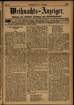 Ausgabe vom Samstag, den 05. Dezember 1885.