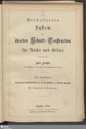 Verbessertes System der directen Schnitt-Construction für Röcke und Gilets