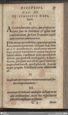 Cap. III. De Subiectis Nobilitatis