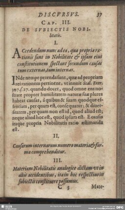 Cap. III. De Subiectis Nobilitatis