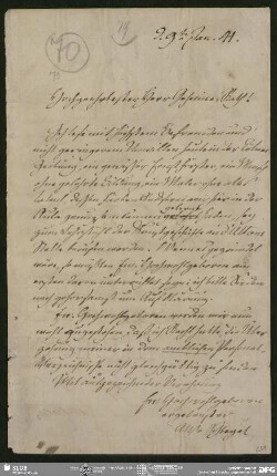 Eigenh. Briefkonzept von August Wilhelm von Schlegel an Philipp Joseph von Rehfues, Bonn, 09.01.1841
