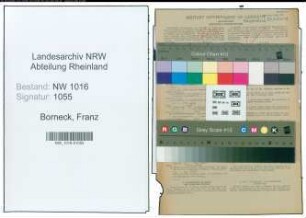 Entnazifizierung Franz Borneck , geb. 10.04.1900 (Zollsekretaer)