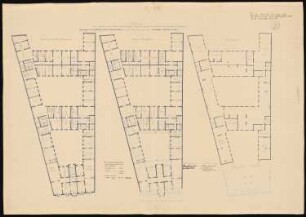 Wohn- und Geschäftshaus E. Treumann, Berlin-Mitte: Grundriss Keller, EG, 1. OG