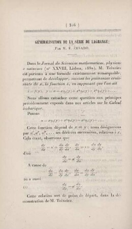 Généralisation de la série de Lagrange.