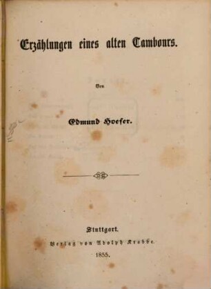 Erzählungen eines alten Tambours