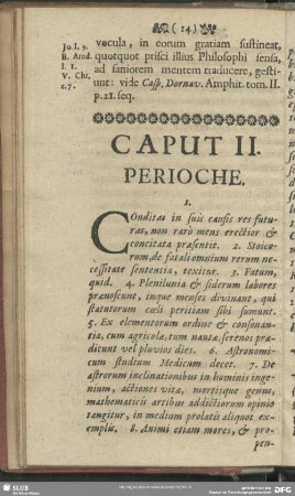 Caput II. Perioche