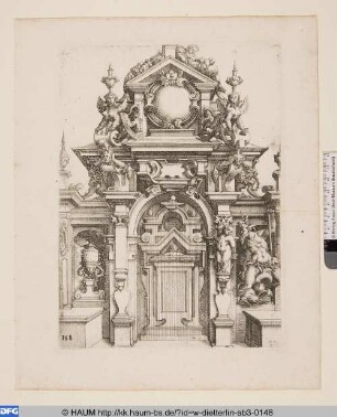 Zierportal mit Flussgott rechts unten