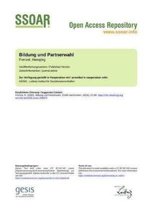 Bildung und Partnerwahl