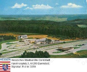 Reinhardshain, Autobahn-Rasthaus und Umgebung (Inhaber Georg Schmiedel) / Luftaufnahme