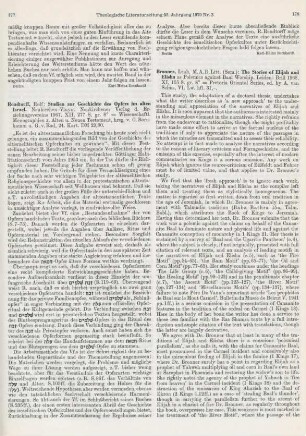 178-180 [Rezension] Bronner, Leah, The stories of Elijah and Elisha as polemics against Baal worship