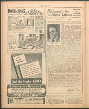 Hojeando los últimos libros : Comentarios por Anibal Ponce