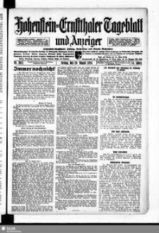 Hohenstein-Ernstthaler Tageblatt und Anzeiger : Hohenstein-Ernstthaler Zeitung, Nachrichten und Neueste Nachrichten ; Generalanzeiger für Hohenstein-Ernstthal mit Hüttengrund, Oberlungwitz, Gersdorf, Hermsdorf, Bernsdorf, ...