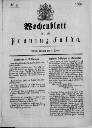 Nr. 9, Ausgabe vom 31. Januar 1866