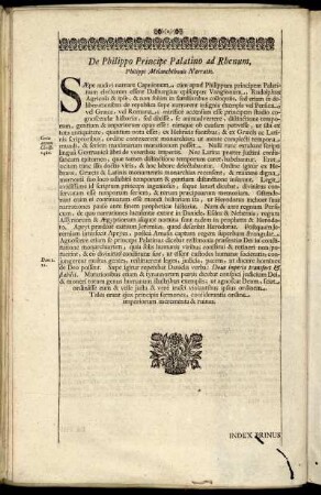 De Philippo Principe Palatino ad Rhenum, Philippi Melanchthonis Narratio.