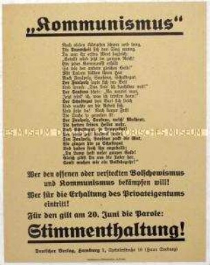 Aufruf zum Boykott des Volksentscheids zur Fürstenenteignung