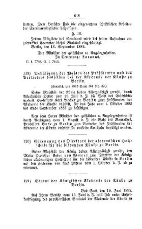 Statut der Königlichen Akademie der Künste zu Berlin : [II. Universitäten, Akademien etc.]