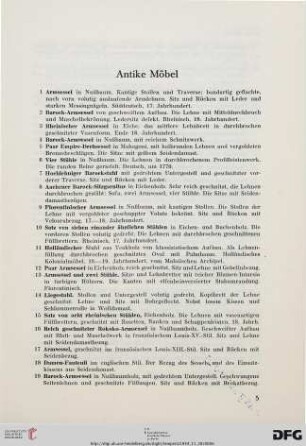 Antike Möbel (Nr. 1-182)
