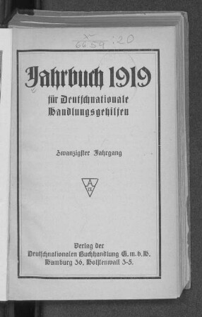 20.1919: Jahrbuch für deutschnationale Handlungsgehilfen