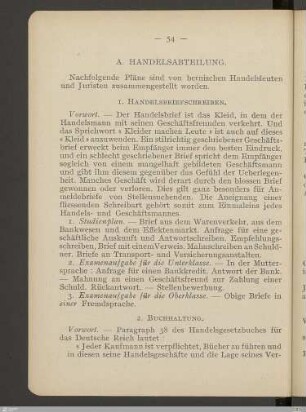 A - Handelsabteilung