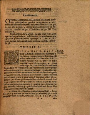 Disputatio Octava Quintae Partis Pandectarum Ex tt. I. D.C. et No. Ad Legem Falcidiam Et Sc. Trebellianum
