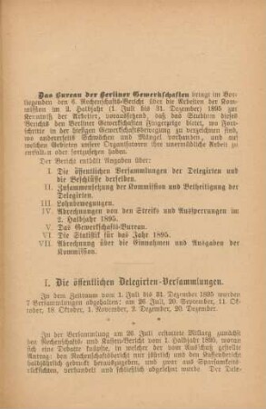 I. Die öffentlichen Delegirten-Versammlungen.
