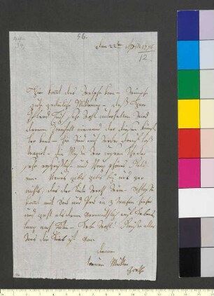 Brief von Goethe, Katharina Elisabeth an Goethe, Johann Wolfgang von