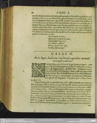 Casus II. An in Sagas, bona cum Conscientia, capitaliter animad. verti possit ac debeat?