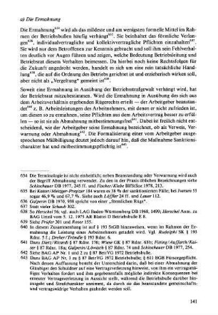 a) Die Ermahnung