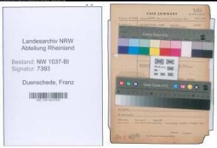 Entnazifizierung Franz Duenschede , geb. (Stadt)
