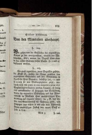 Elfter Abschnitt Von den Mineralien überhaupt