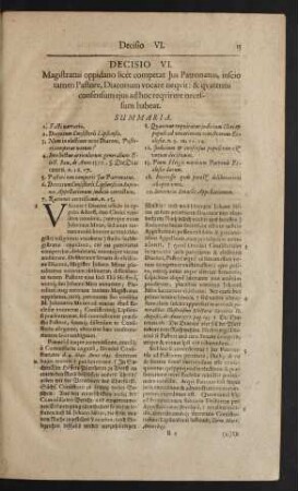 Decisio VI.