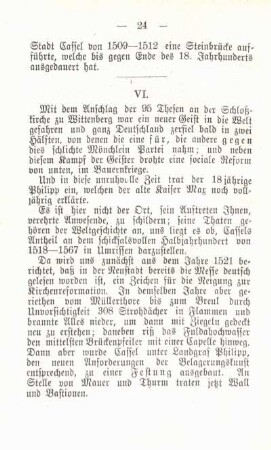 VI. [Cassel zur Reformationszeit unter Landgraf Philipp dem Großmüthigen.]