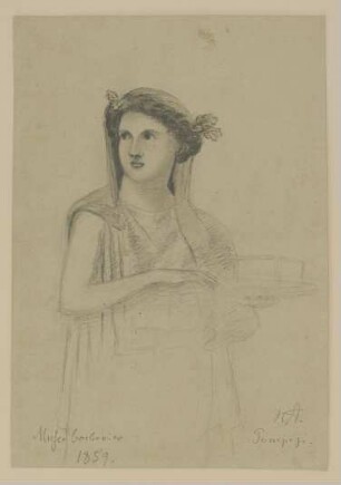Napoli, junge Frau (Wandgemälde aus Pompei im Museo Borbonico)