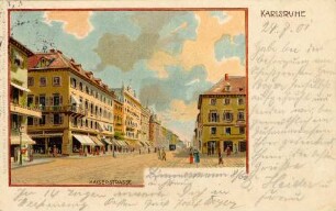 Postkartenalbum mit Motiven von Karlsruhe. "Karlsruhe. Kaiserstraße"