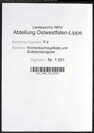 Kirchenbuchduplikate der katholischen Gemeinde (GHT 1853). (Gemeinde: Benninghausen, katholische Gemeinde)