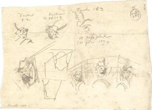 Pfann, Paul; Zeichnungen, Aquarelle, Skizzen - Köpfe (Studie)