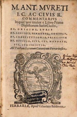 Commentarius in quatuor Titulos e libro primo Digestorum