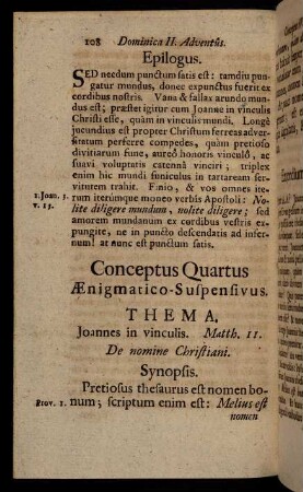 108-118, Conceptus Quartus AEnigmatico-Suspensivus.