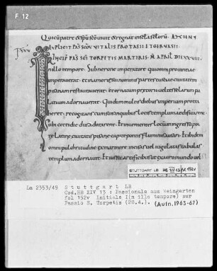 Passionale de Tempore — Initiale I(n illo tempore), Folio 152verso
