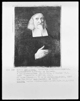 Bildnis des Giessener Universitätsprofessors David Christiani