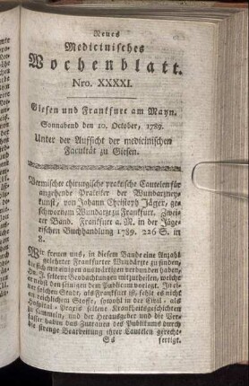 Nro. XXXXI. Sonnabend den 10. October, 1789.