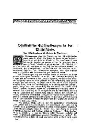 Physikalische Schülerübungen in der Mittelschule