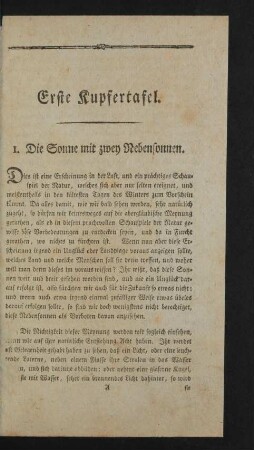 Erste Kupfertafel.